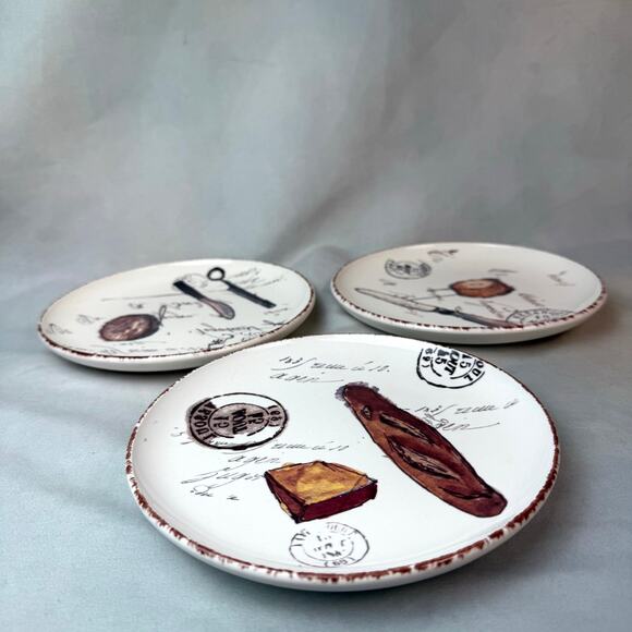 Williams-Sonoma Bread Cheese Appetizer Plates Set Of Three - Picture 2 of 3
